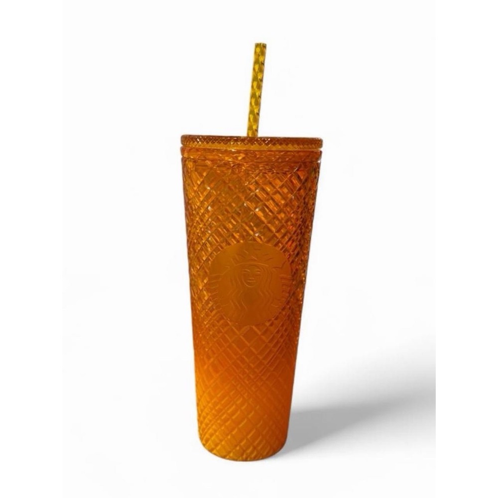 Starbucks 2022 Summer Orange Mango Ombre Jeweled 24 oz Tumbler Cold Cup New